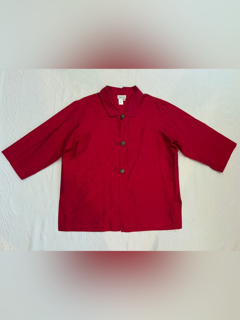 Coldwater Creek 100% Silk Blouse Red Women’s Size Large L